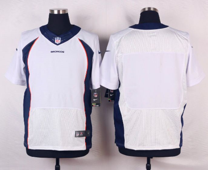 Men Denver Broncos Blank White Elite Nike NFL Jerseys->->NFL Jersey